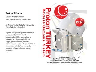 Arıtma Cihazları
Selsebil Arıtma Cihazları
http://www.aritma-cihazlari.com
Su Arıtma Toptan Satış Servisi Montaj
Filtre Değişimi Hizmetleri
Sağlam altyapısı satış ve teknik destek
ağı sayesinde Türkiye'nin her
bölgesine bayilikler açmış olup, iş
ortakları ve çalışanlarıyla dürüst,
saygılı, prensipli oluşu, müşteri
memnuniyeti esasına dayanan ilişkiler
kurması sayesinde, kısa zamanda
geniş bir müşteri tabanına sahip
olmuştur.
 