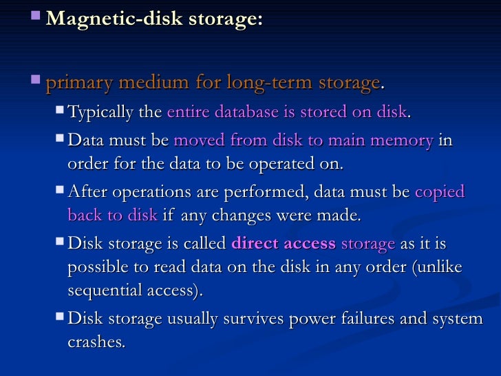 overview of physical storage media