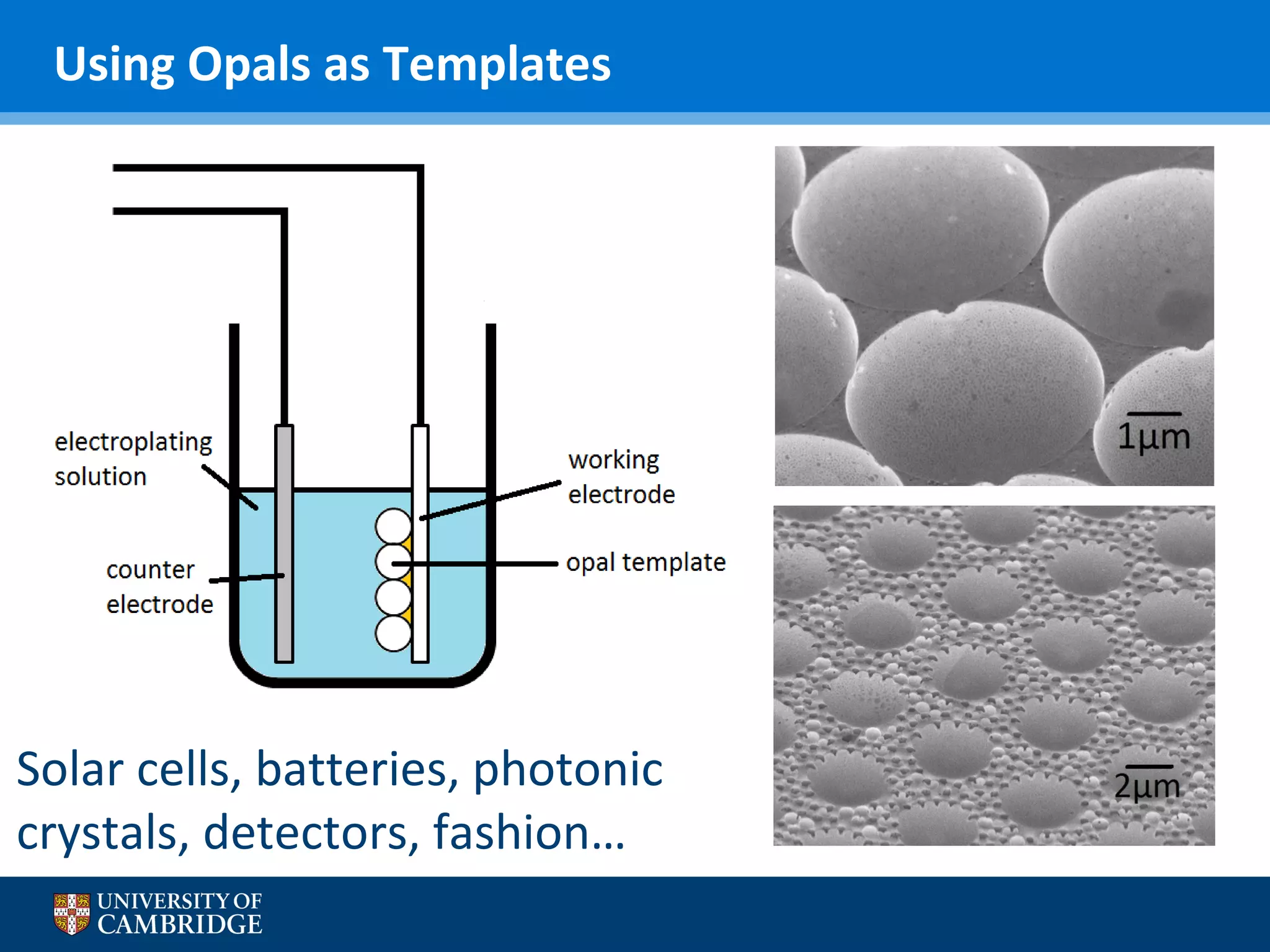 Using Opals as Templates

Solar cells, batteries, photonic
crystals, detectors, fashion…

 