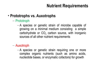 Prototroph SEM-1_MICROBIAL NUTRITION AND CULTURE MEDIUM.ppt