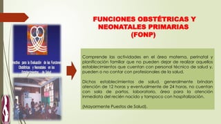 Capacidades y Funciones Obstétricas y Neonatales en Establecimientos de ...