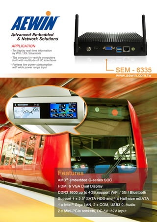 AEWIN embedded solution in transportation by SEM 6335 