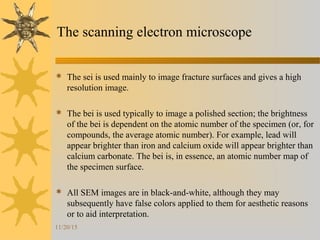Scanning Electron Microscope- Energy - Dispersive X -Ray Microanalysis ...