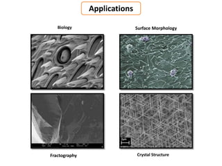 Fractography
Biology
Crystal Structure
Surface Morphology
Applications
 
