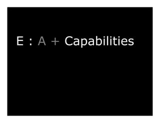 E : A + Capabilities
Where?

 