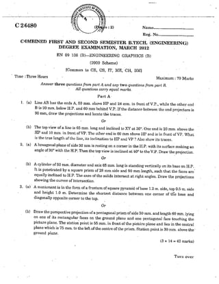 CIVIL ENGINEERING SEMESTER 1 & 2 QUESTION PAPER APRIL 2012