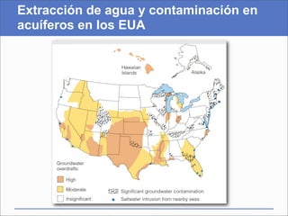 Extracción de agua y contaminación en
acuíferos en los EUA
 
