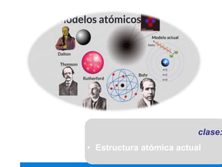clase:
• Estructura atómica actual
 