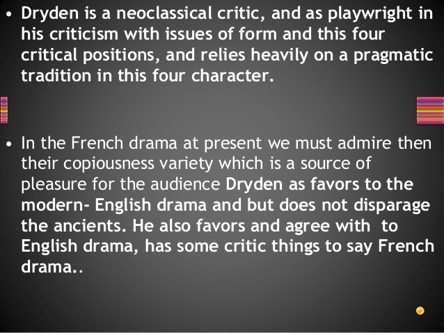 Essay on dramatic poesy summary picture