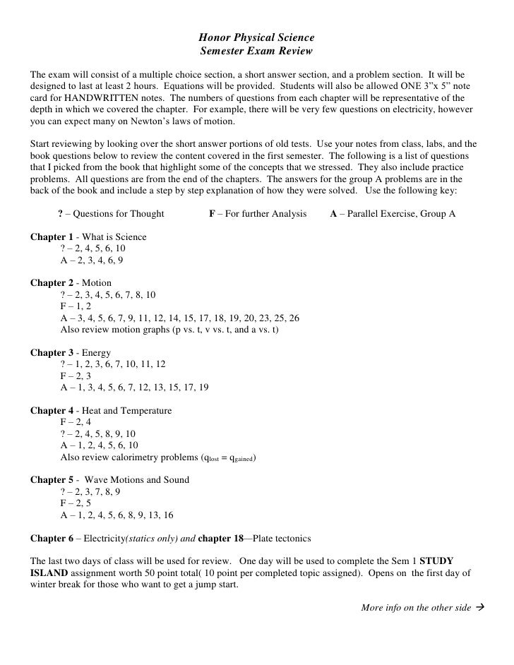 HPS Semester 1 Review Sheet