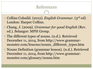 Collins Reference Sem 2 english grammar 2 - gender, plural...nouns | PPTX