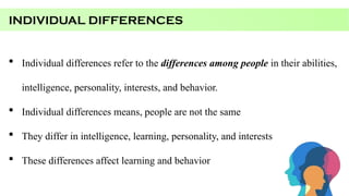 Individual Learning Difference Individual Differences: Concept, Definition, Aspects, Dimensions ...