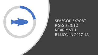 SEAFOOD EXPORT
RISES 22% TO
NEARLY $7.1
BILLION IN 2017-18
 