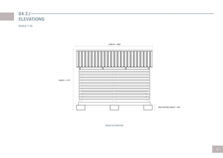 BACKELEVATION
LENGTH=4000
HEIGHT=3177
PADFOOTINGHEIGHT=250
SCALE1:16
04.3/
ELEVATIONS
12
 