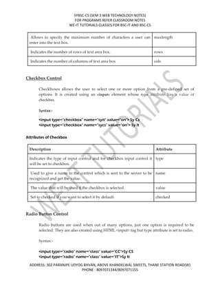 Sybsc cs sem 3 Web Programming unit 1 | PDF