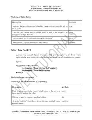 Sybsc cs sem 3 Web Programming unit 1 | PDF
