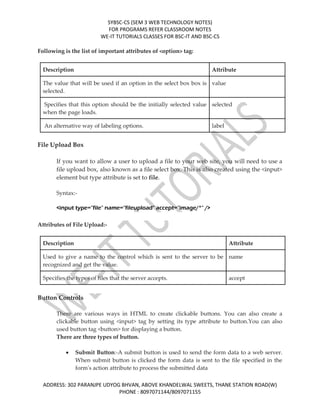 Sybsc cs sem 3 Web Programming unit 1 | PDF