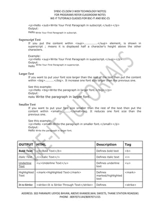Sybsc cs sem 3 Web Programming unit 1 | PDF