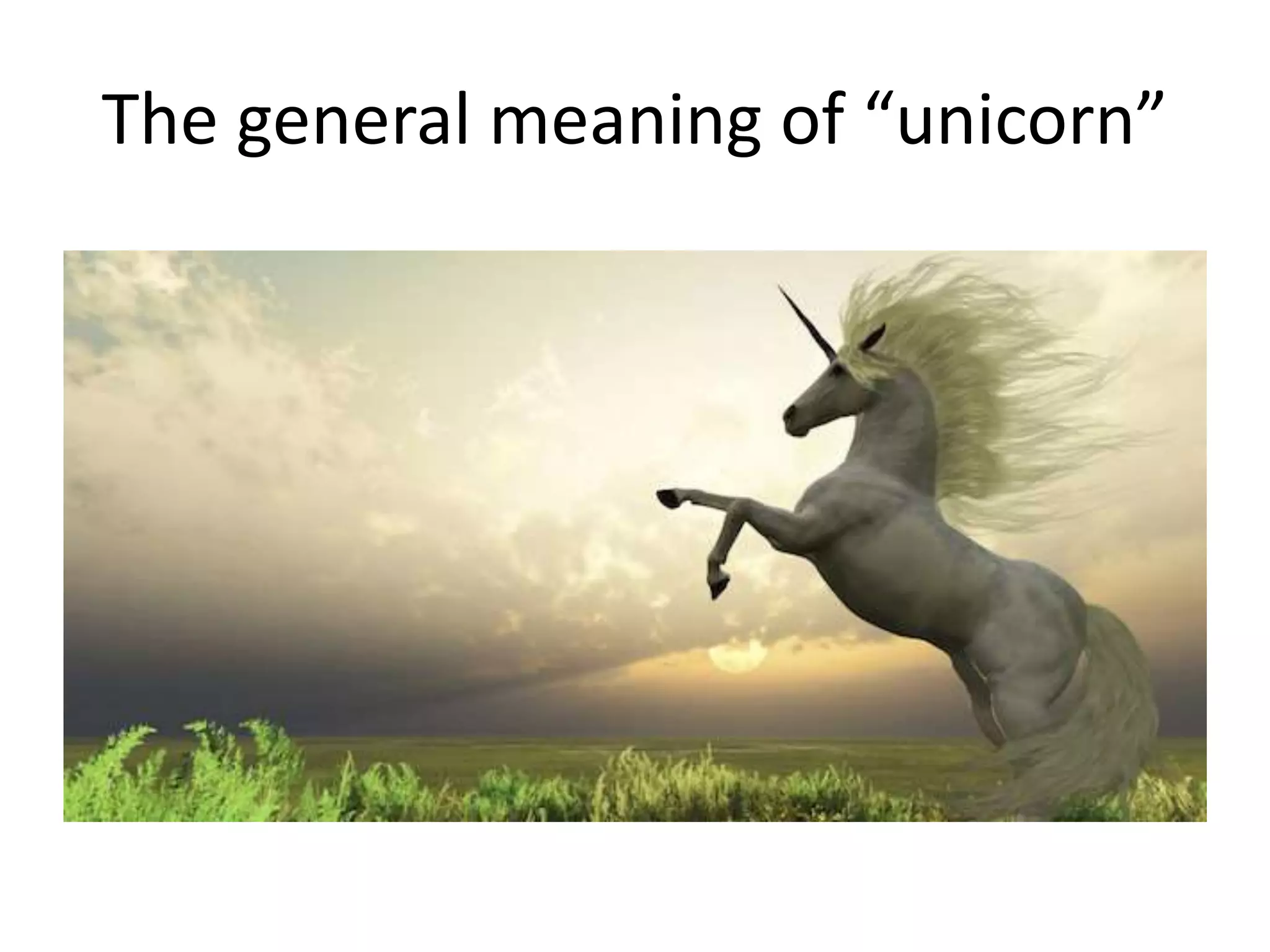 The general meaning of “unicorn”
 