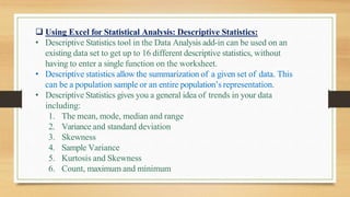 SEM 8 BIOSTATISTICS graphs minitab excel etc | PPTX