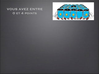 VOUS AVEZ ENTRE
  0 et 4 points
 