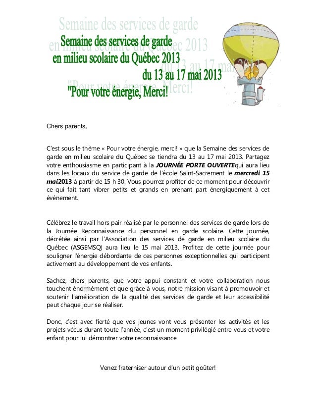 Semaine des services de garde en