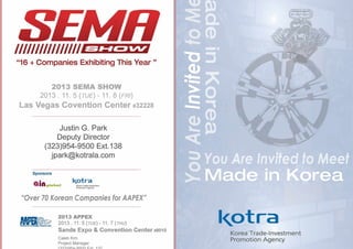 Meet 'Made in KOREA' at SEMA 2013