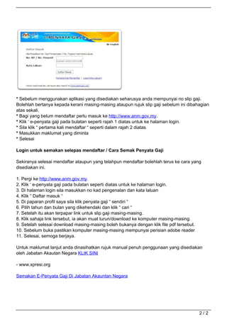 Semakan E-Penyata Gaji Di Jabatan Akauntan Negara
