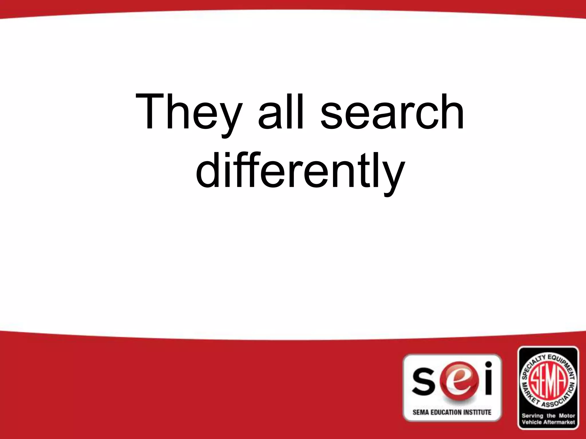 They all search
differently