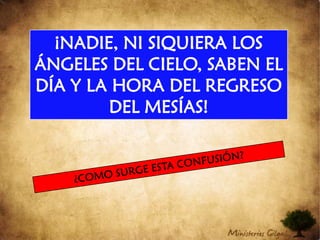 SEGUNDA VENIDA DEL MESÍASMateo 24:15-1615 Así que cuando vean en el lugar santo “el horrible sacrilegio” , de la que habló el profeta Daniel(el que lee, que lo entienda), 16los que estén en Judea huyan a las montañas. (NVI)“REMEZ” DE LAS 70 SEMANAS DE DANIEL