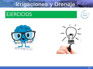 EJERCICIOS
Irrigaciones y Drenaje
21
 