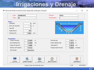 Irrigaciones y Drenaje
82
 