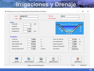 Irrigaciones y Drenaje
86
 