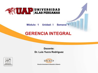 GERENCIA INTEGRAL
Docente:
Dr. Luis Yucra Rodriguez
 