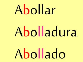 Abollar
Abolladura
Abollado
 