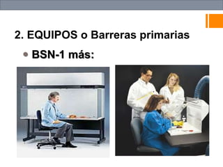  BSN-1 más:
2. EQUIPOS o Barreras primarias
 