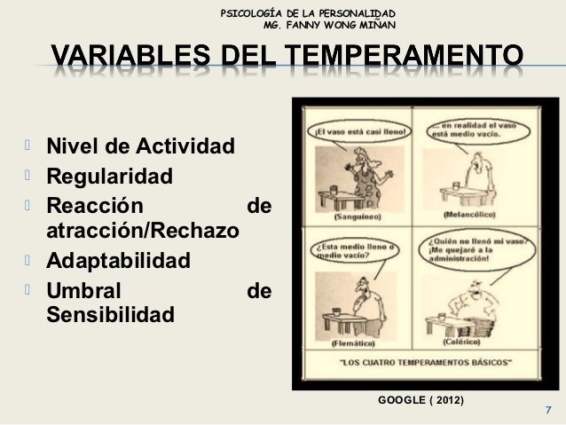 Resultado de imagen para VARIABLES TEMPERAMENTOS