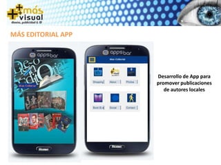Desarrollo de App para
promover publicaciones
de autores locales
MÁS EDITORIAL APP
 