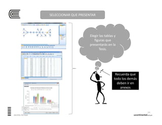 SELECCIONAR QUE PRESENTAR
Elegir las tablas y 
figuras que 
presentarás en la 
Tesis.
Recuerda que 
todo los demás 
deben ir en 
anexos
10
Jacinto Arroyo
 
