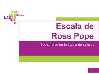 Escala de
Ross Pope
Los colores en la escala de valores
1
 