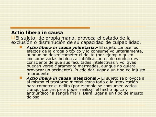 Actio Libera In Causa Schema Semana 10 la acción penal