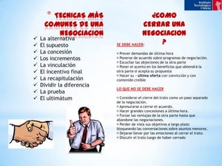 Determinar el margen de negociación.