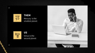 THEM
Mercury is the
smallest planet
US
Venus is the
second planet
 