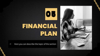 FINANCIAL
PLAN
05
Here you can describe the topic of the section
 