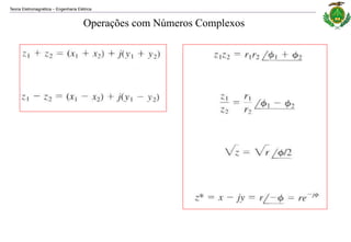 Teoria Eletromagnética Engenharia Elétrica
‒
Operações com Números Complexos
 