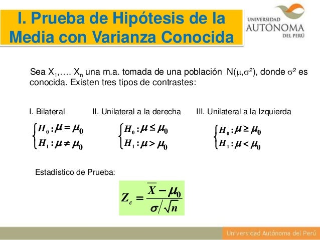 Prueba de Hipótesis para una media y proporción-estadistica