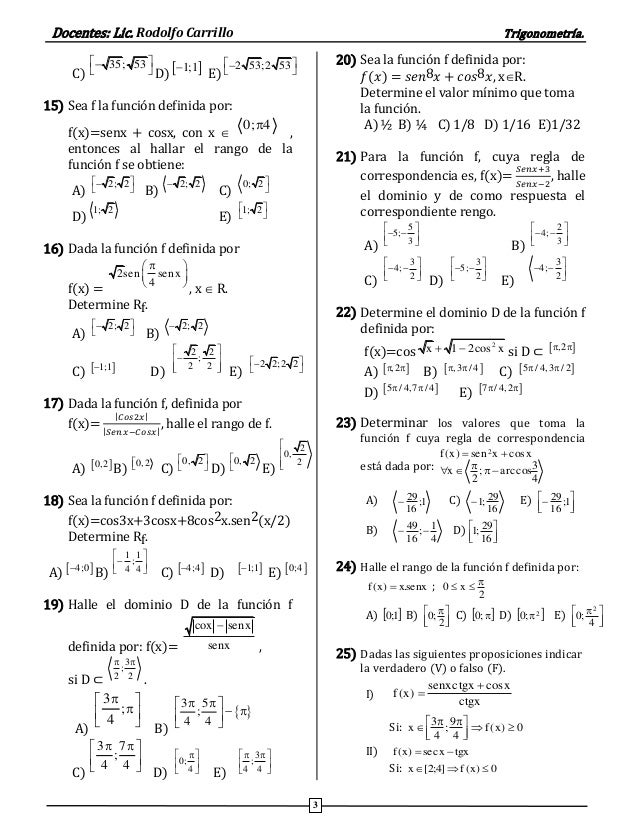 Semana 13 Funciones Trigonometricas Trigonometricas 1