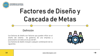 Factores de Diseño y
Cascada de Metas
Definición
www.inteconperu.com
 