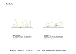 Insolação




    ARQ 01007 _ PROJETO I _ TURMAS D e E _ 2012/1 _ Profs. Benamy Turkienicz e Cristina Gondim
 