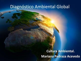 Diagnóstico Ambiental Global
Cultura Ambiental.
Mariana Pedraza Acevedo
 